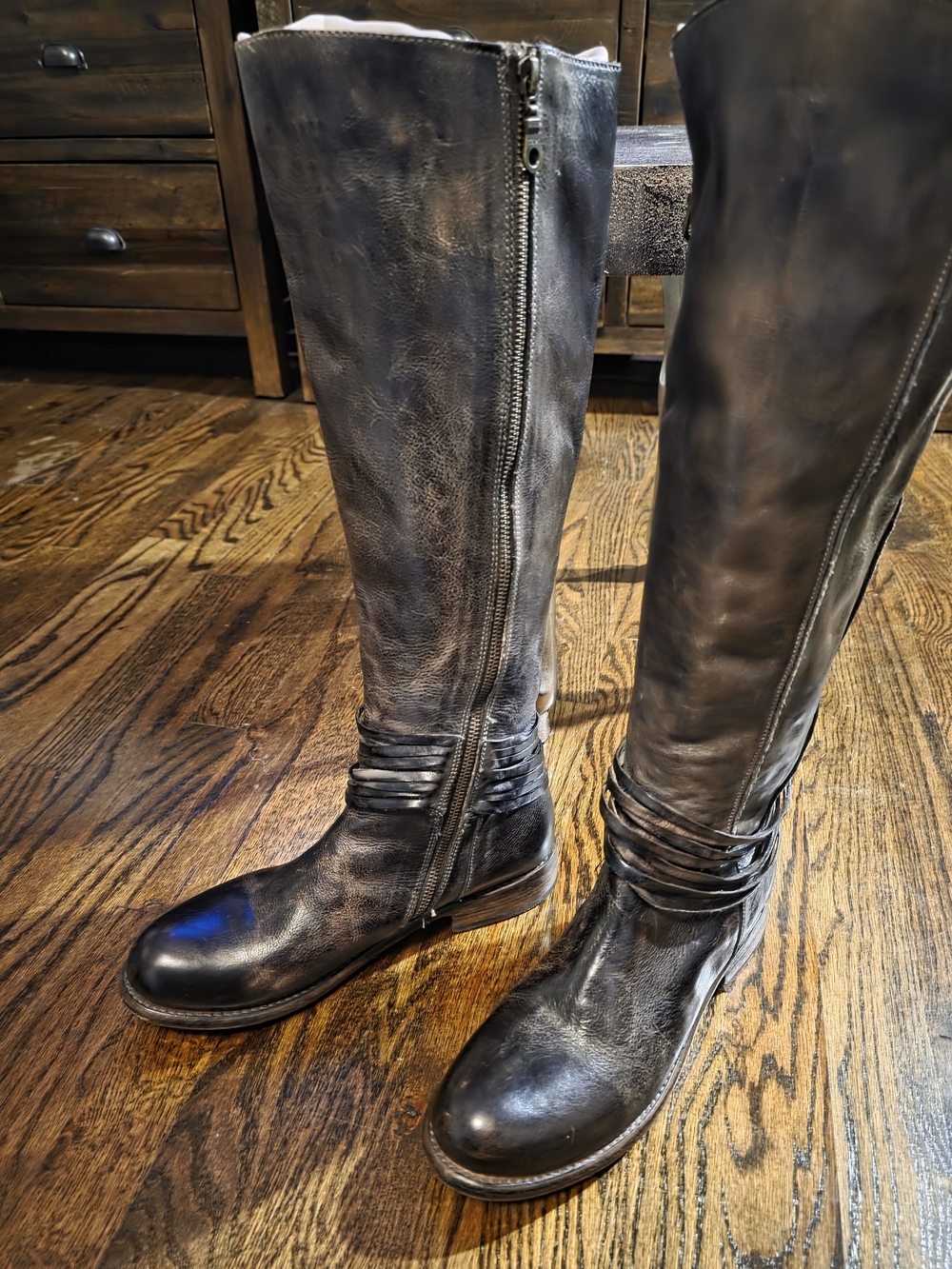 Bed Stu Women's Tall Leather Riding Boots - Black